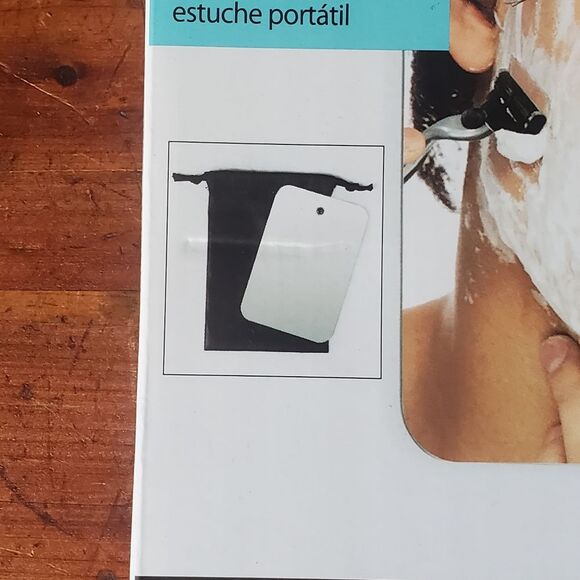 Frameless Travel Shower Mirror w/ Suction Cup & Carry Pouch Chrome Fog Resistant - Picture 3 of 3